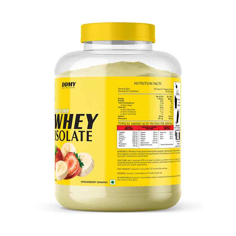 DDMY Nutritions Isolate Strawberry Banana Info 2kg